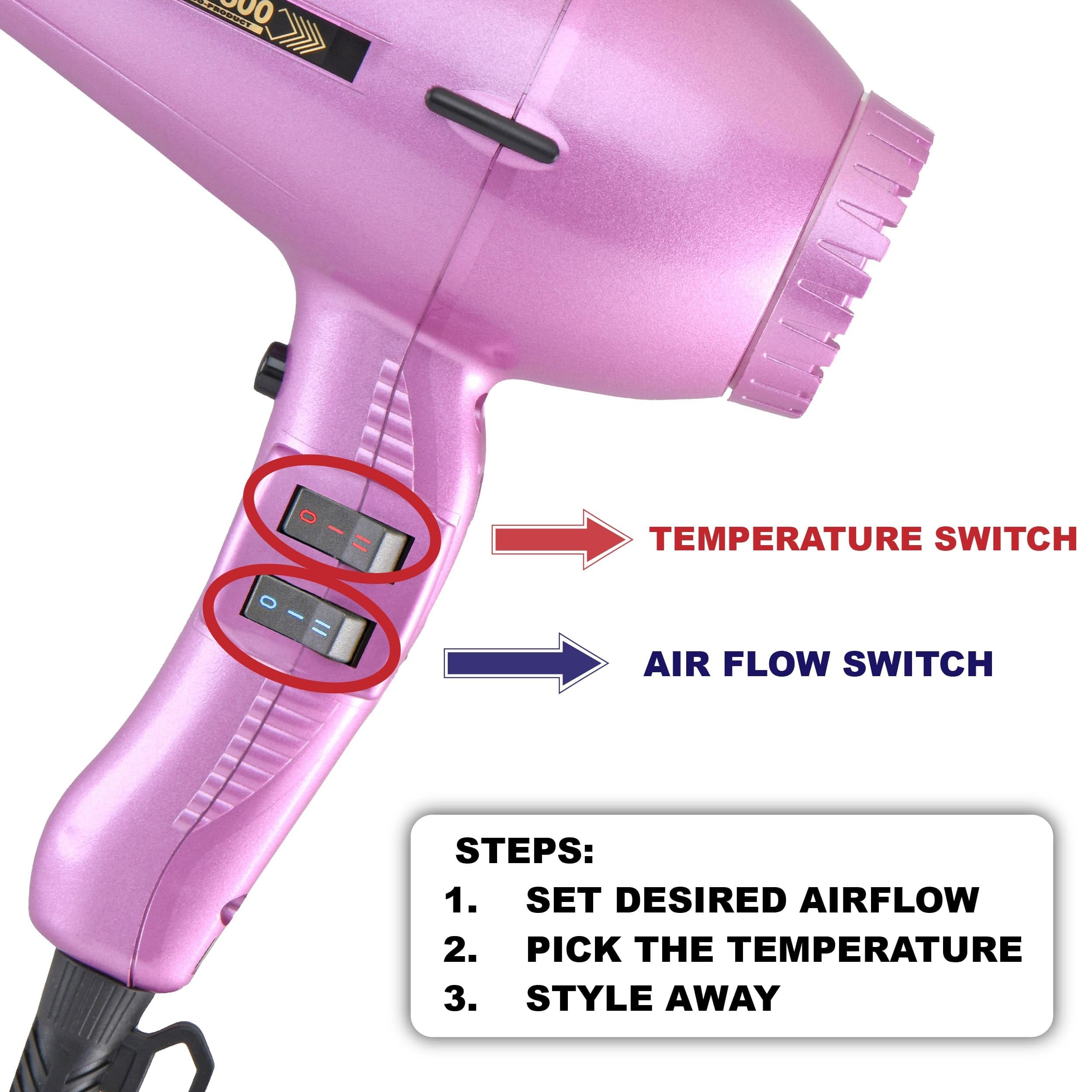 Brighte Power Dryer ピンク Amazon.com : Turbo Power TwinTurbo 3800 Ceramic & Ionic Eco